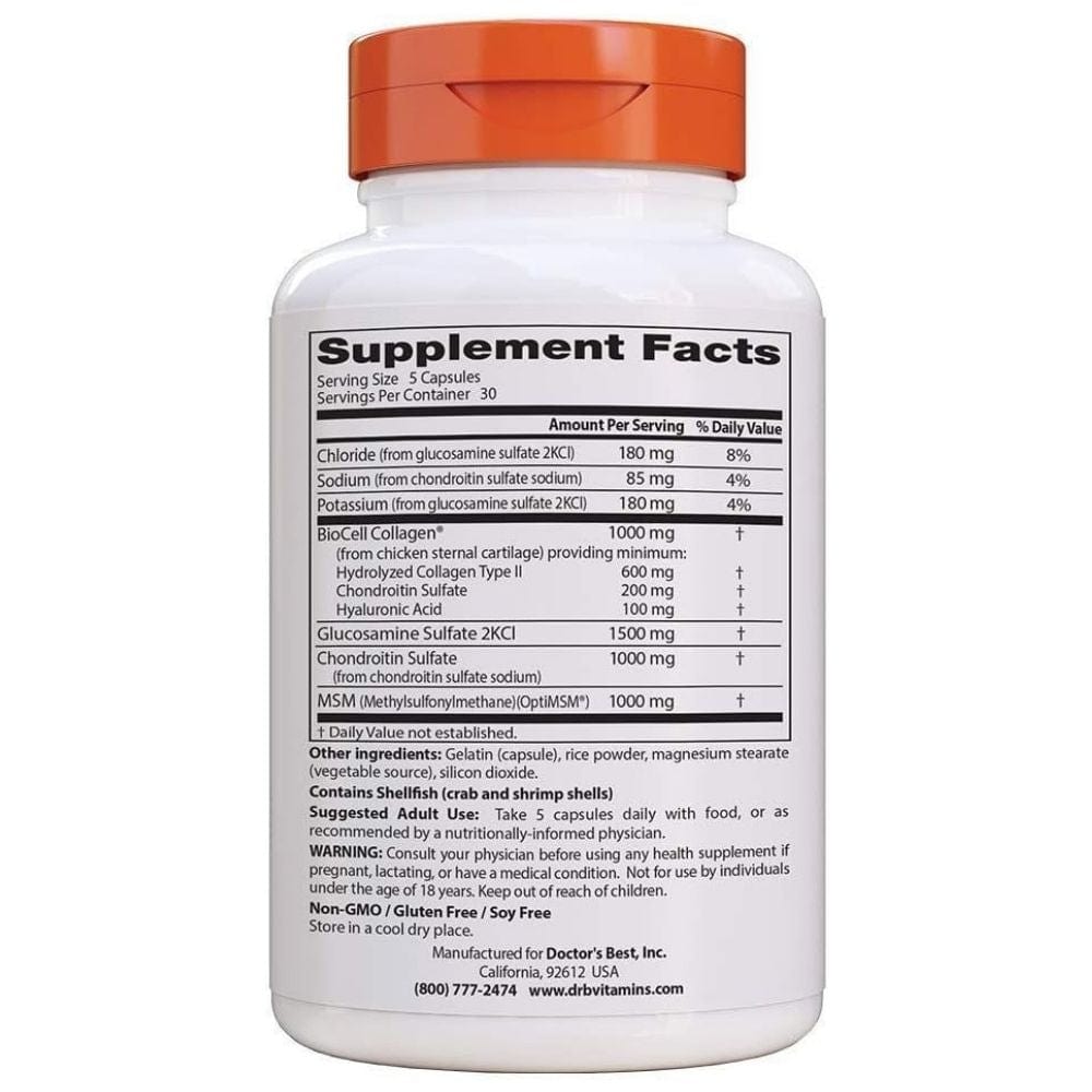 Doctor's Best Glucosamine Chondroitin MSM + Hyaluronic Acid - 150 Capsules