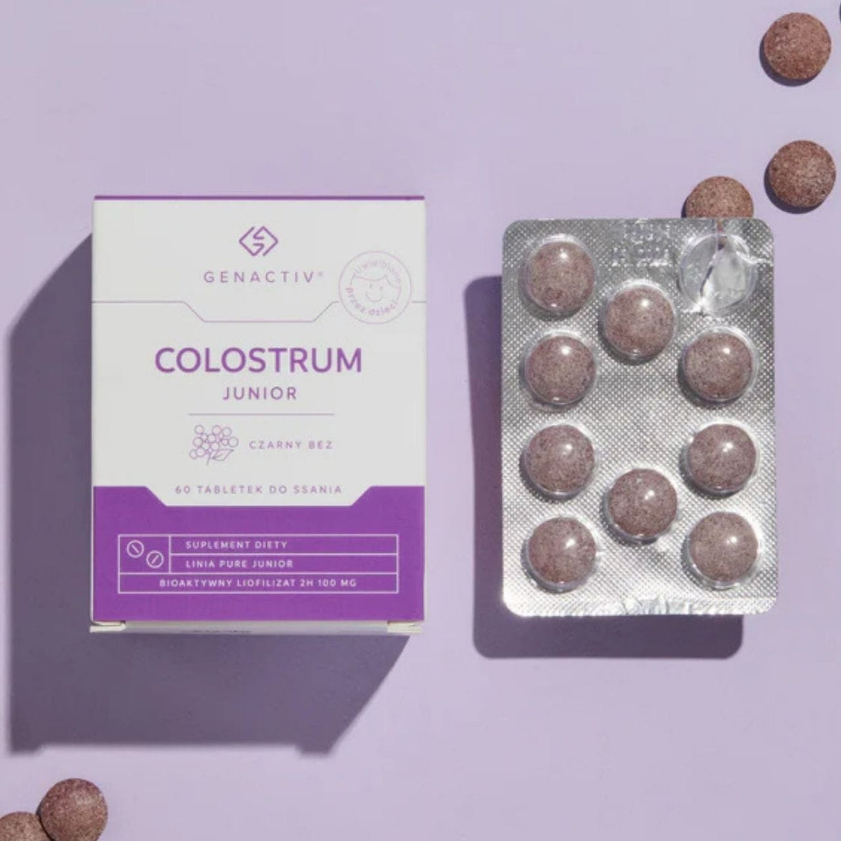 Genactiv Colostrum Junior, Elderberry - 60 Lozenges