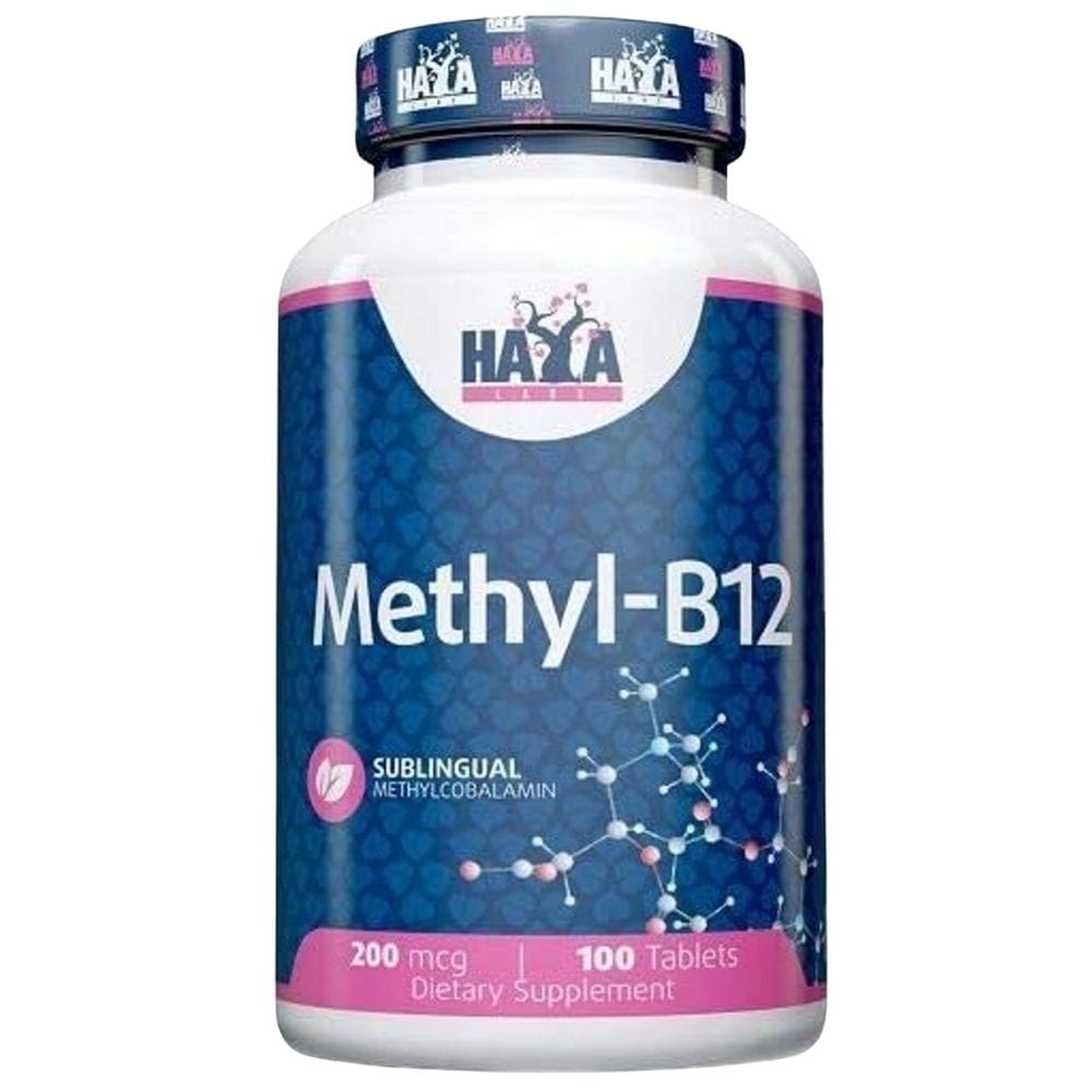 Haya Labs Methyl-B12 Vitamin B12 200 mcg, Cherry - 100 Tablets