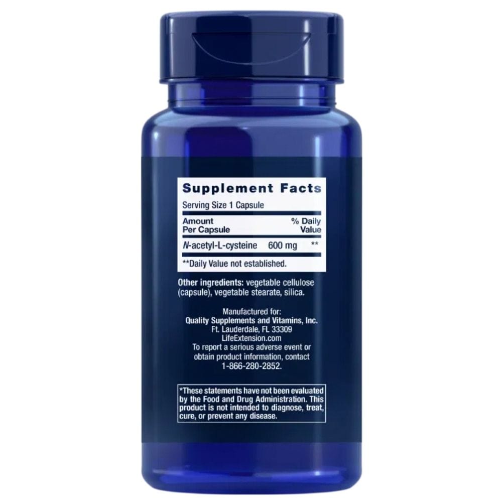 Life Extension N-Acetyl-L-Cysteine (NAC) 600 mg - 60 Capsules
