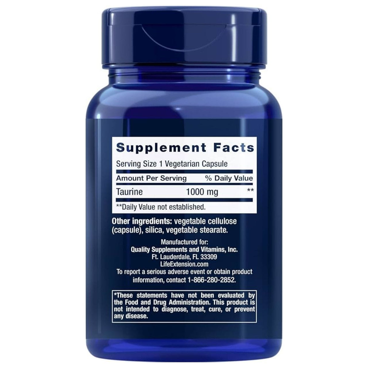 Life Extension Taurine 1000 mg - 90 Veg Capsules
