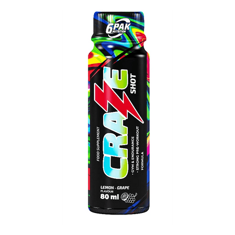 6PAK Craze Shot, Lemon - Grape Flavour - 80 ml