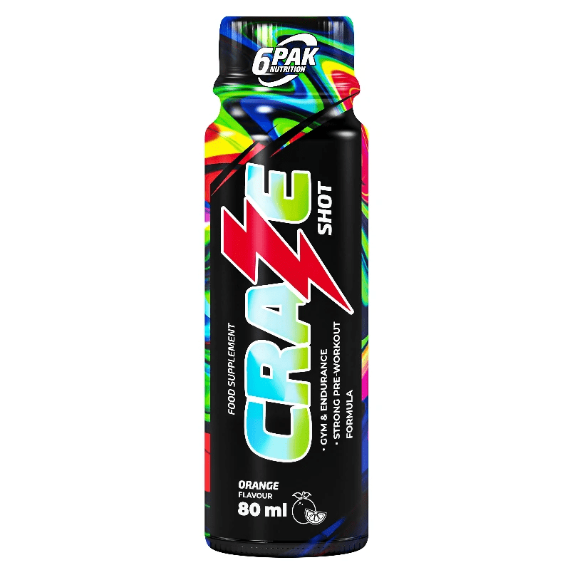 6PAK Craze Shot Pre-workout orange - 80 ml