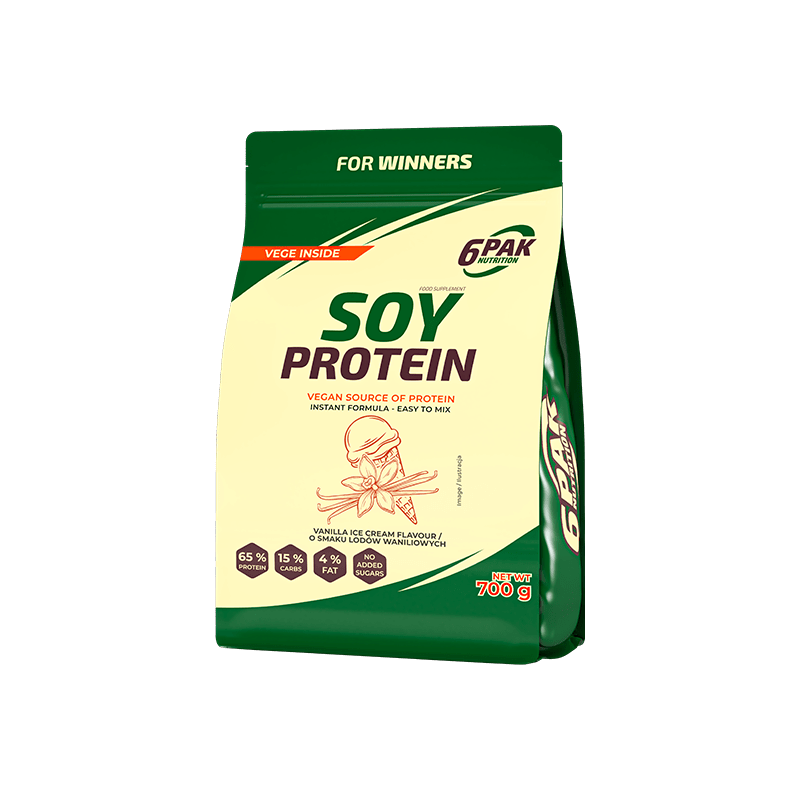 6PAK Soy Protein, Vanilla Ice Cream Flavour - 700 g