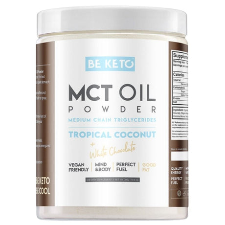 BeKeto MCT Oil Powder, Coconut and White Chocolate - 300 g