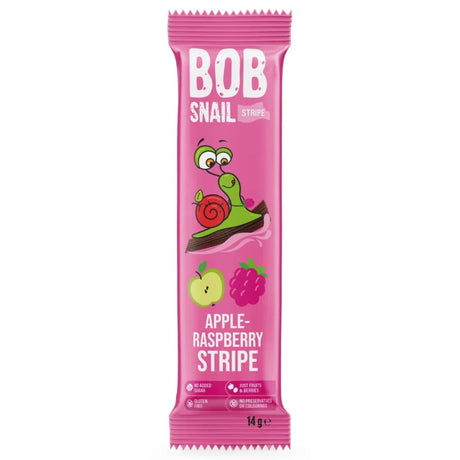 Bob Snail Apple & Raspberry Stripe with No Added Sugar - 14 g