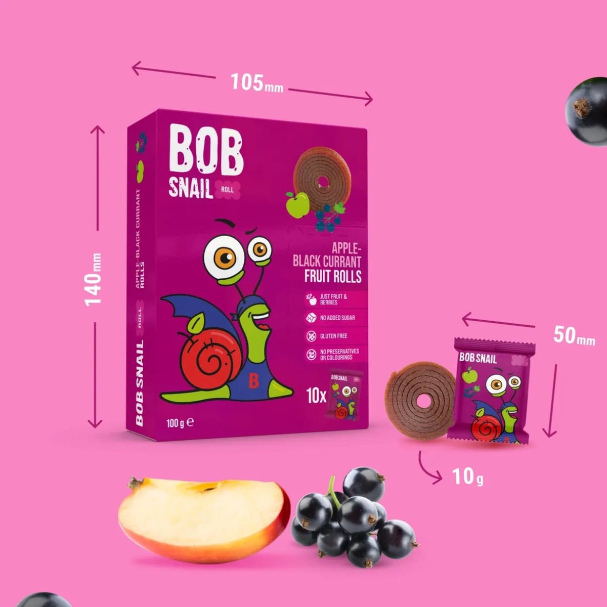 Bob Snail Rollsy Fruit, Apple-Black Currant - 100 g