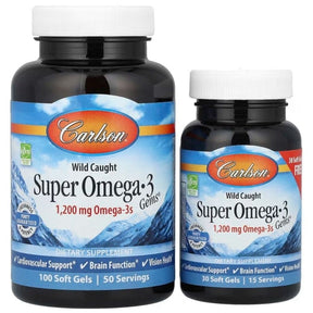 Carlson Labs Wild Caught Super Omega-3 Gems® - 100 + 30 Capsules