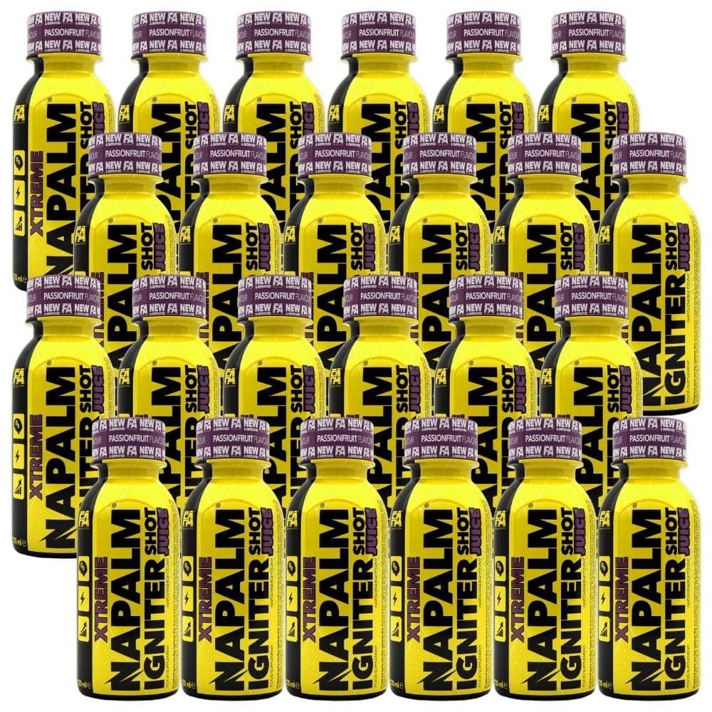 Fitness Authority Napalm Igniter Juice Shot, Passion fruit - 24 Pieces