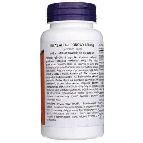 Now Foods Alpha Lipoic Acid 600 mg - 60 Capsules