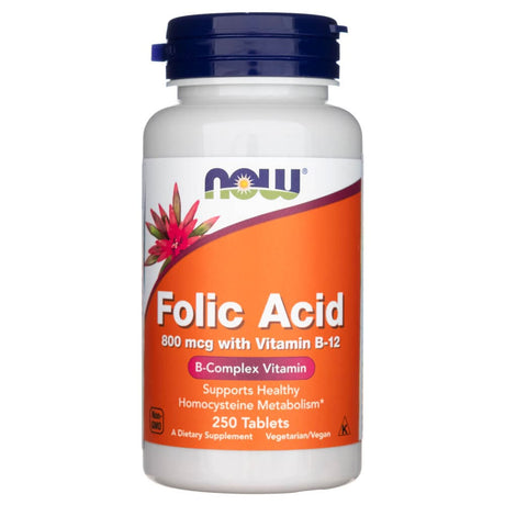 Now Foods Folic Acid 800 mcg with Vitamin B-12 - 250 Tablets