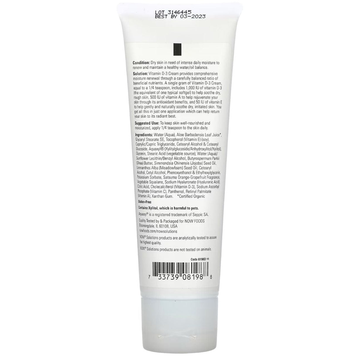 Now Foods Now Solutions Body Cream with Vitamin D3 – 118 ml