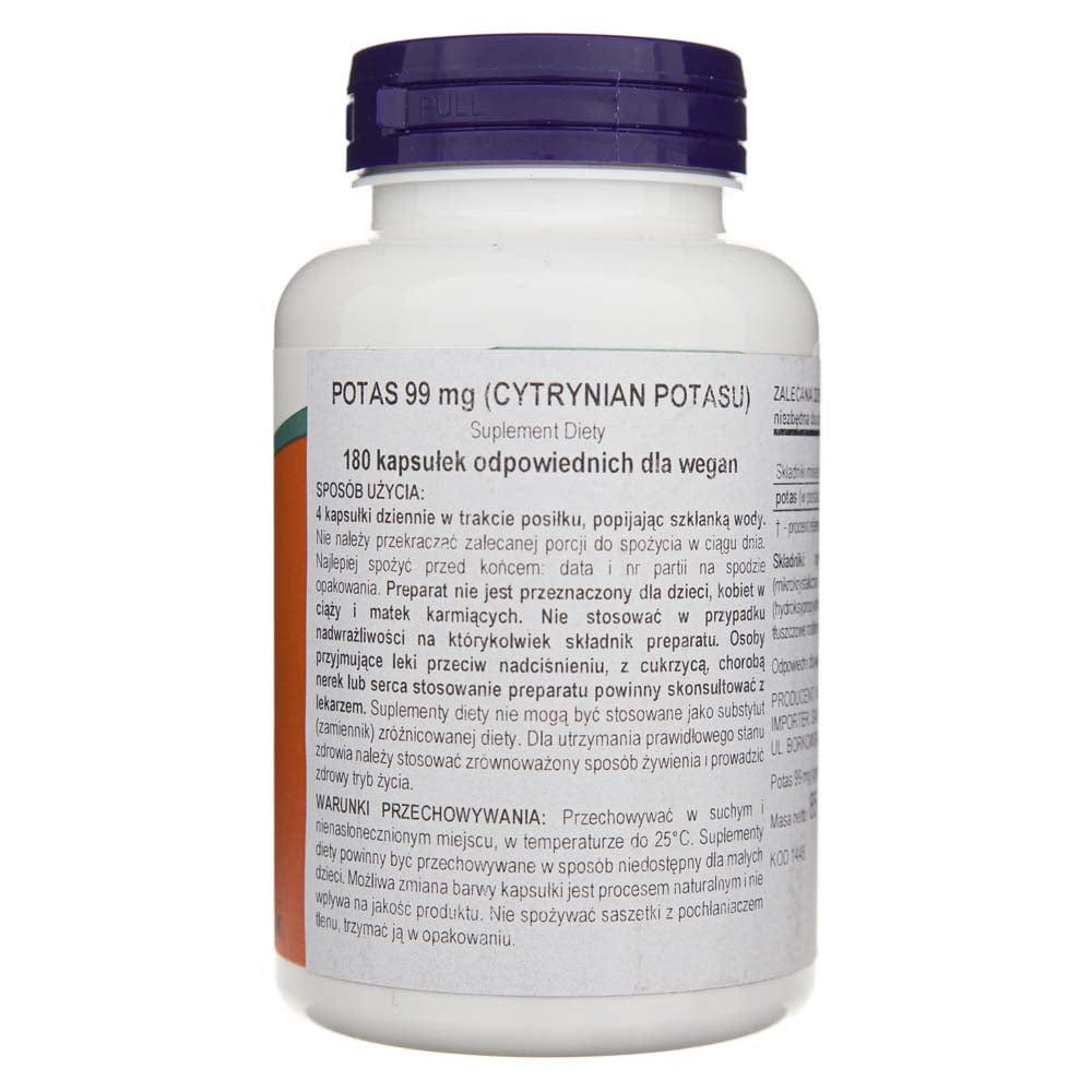 Now Foods Potassium Citrate 99 mg - 180 Veg Capsules