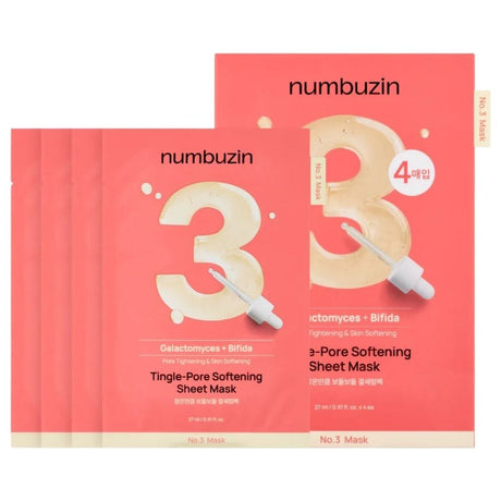 Numbuzin No.3 Tingle-Pore Softening Sheet Mask - 5 Pieces