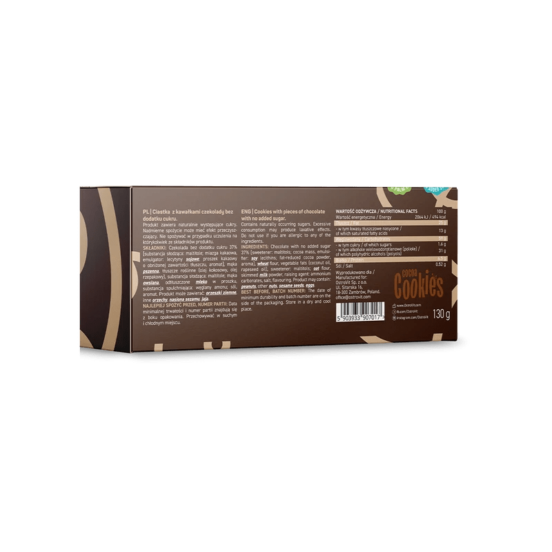 OstroVit Cocoa Cookies with Chocolate Pieces - 130 g