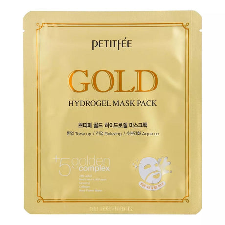 Petitfee Gold Hydrogel Mask with Gold and Ginseng Extract - 5 Pieces
