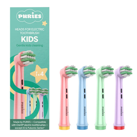 Puries Kids Electric Toothbrush Heads for Oral-B - 4 Pieces