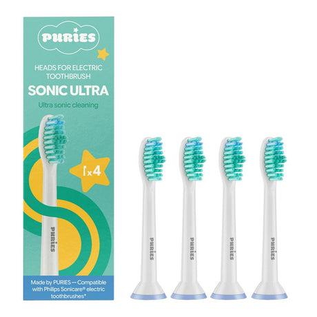 Puries Sonic Ultra Electric Toothbrush Heads for Sonicare - 4 Pieces