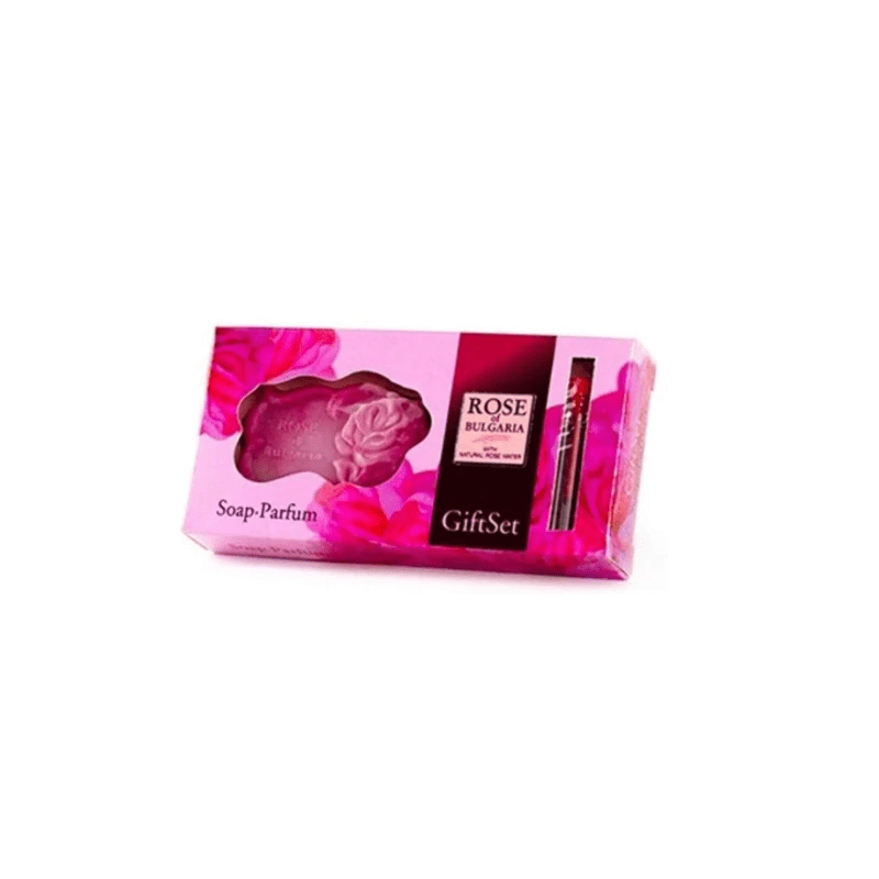 Rose of Bulgaria Bulgarian Rose Soap + Perfume Cosmetic Kit