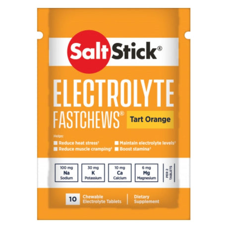 SaltStick FastChews Electrolyte, Tart Orange – 10 Lozenges