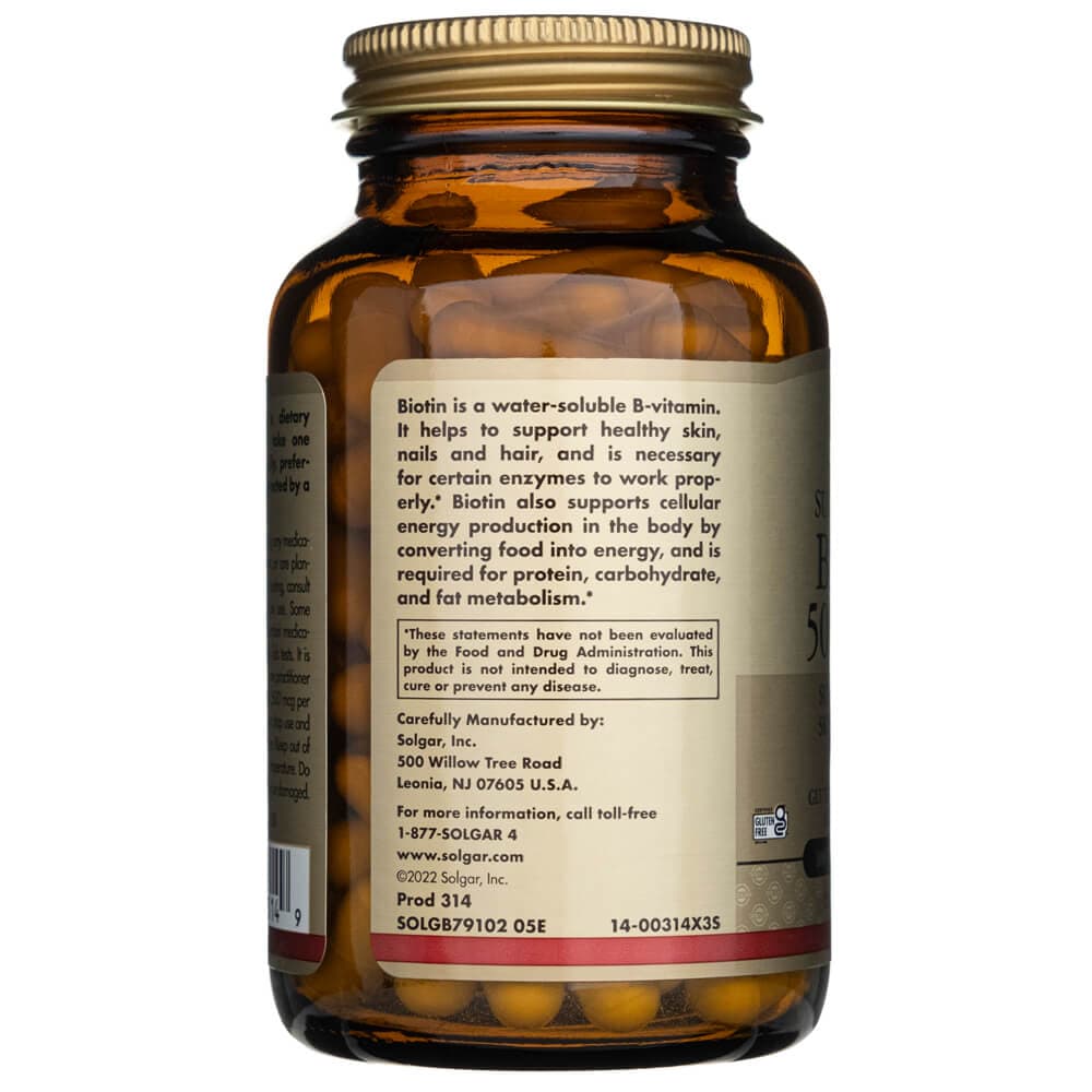 Solgar Biotin 5000 mcg - 60 Veg Capsules