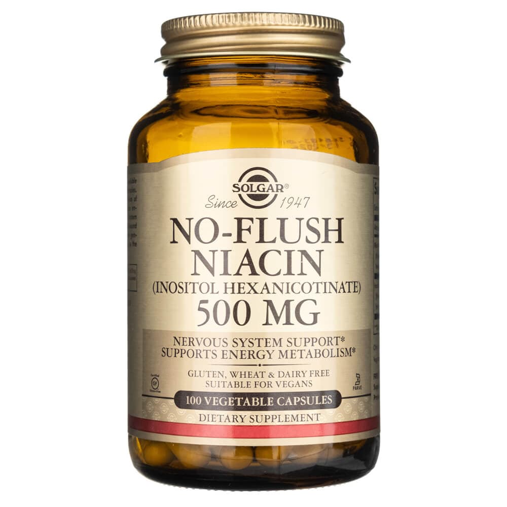 Solgar No-Flush Niacin (Vitamin B3) 500 mg - 100 Capsules