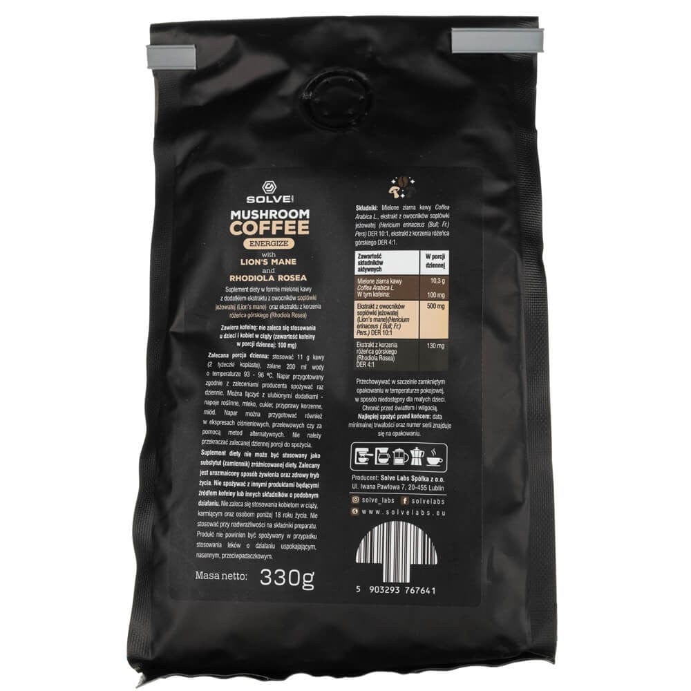 Solve Labs Mushroom Coffe, Energize - 330 g