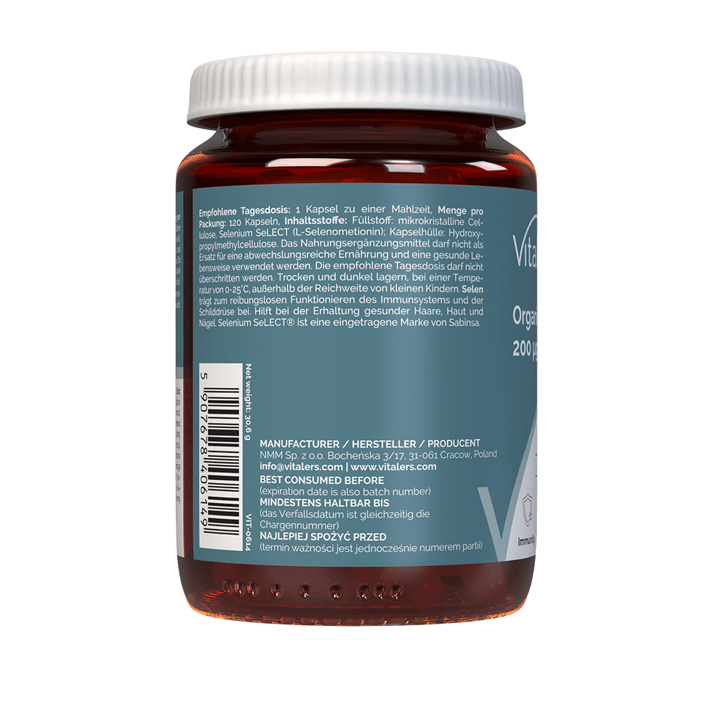 Vitaler's Organic Selenium 200 mcg - 120 Capsules