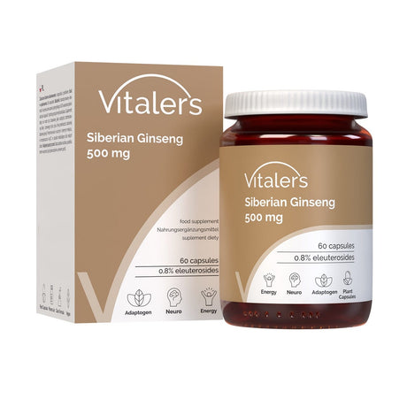 Vitaler's Siberian Ginseng (Eleuthero) 500 mg - 60 Capsules