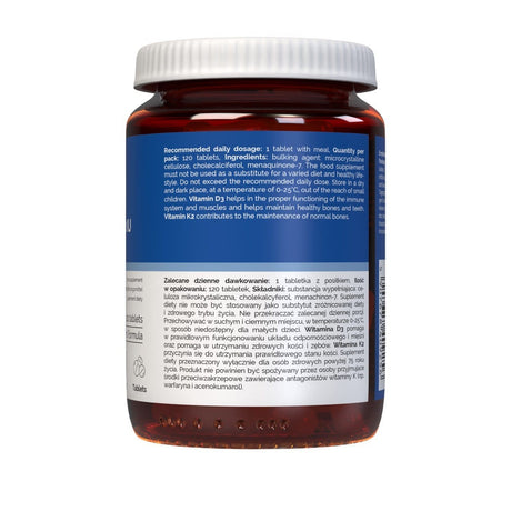 Vitaler's Vitamin D3 4000 IU + K2 MK-7 100 mcg - 120 Tablets
