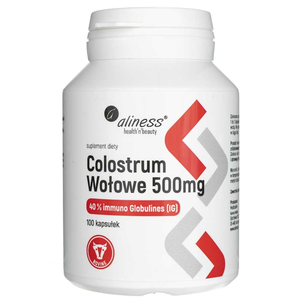 Aliness Bovine Colostrum 40% IG 500 mg - 100 Capsules