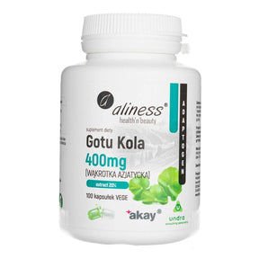 Aliness Gotu Kola (Centella Asiatica, Asiatic Pennywort) 400 mg - 100 Veg Capsules