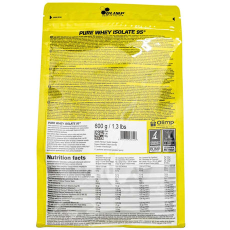 Olimp Pure Whey Isolate 95, Vanilla Flavour - 600 g