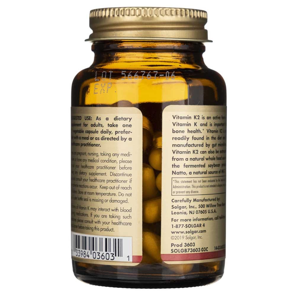 Solgar Vitamin K2 MK-7 100 mcg - 50 Veg Capsules