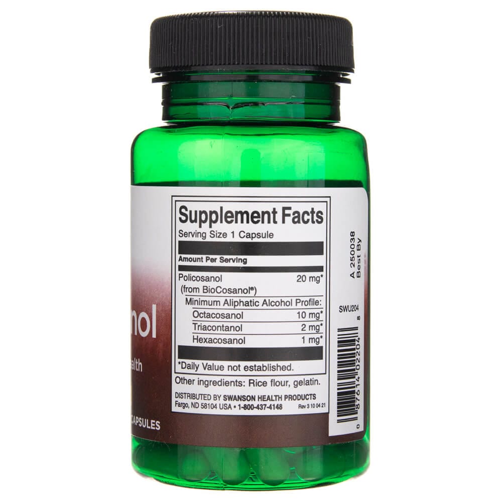 Swanson Policosanol 20 mg - 60 Capsules